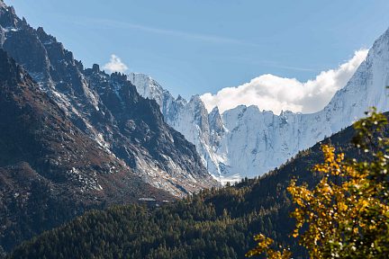 Les Grandes Jorasses et le glacier de Leschaux