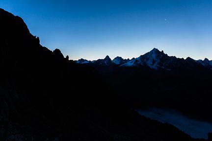 L'Aiguille-Verte en bleu