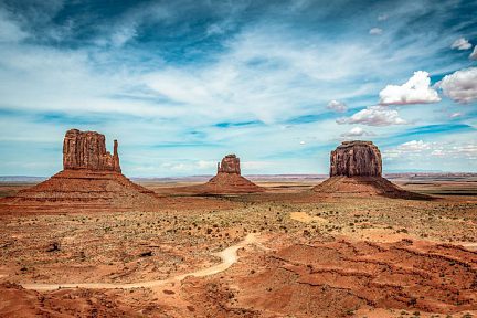 Célèbre vue de Monument Valley aux Etats-Unis
