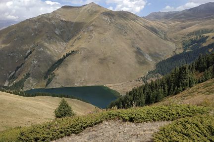 Lac de montagne au Kirghizistan