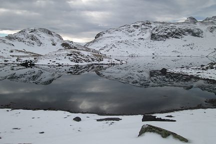 Lac Bersau avec les premières neige de l'hiver