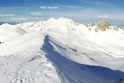 Panorama identifié depuis le pic de Bareilles