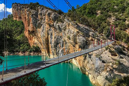 Pont suspendu, Congost de Mont Rebei, vue 1