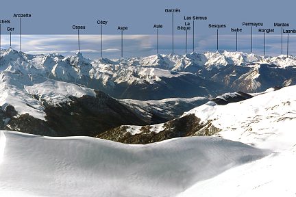 Panorama identifié depuis le Moulle de Jaut