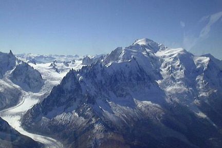 Panorama depuis le sommet du Mont Blanc