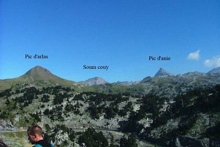 Pic d'Anie, Soum Couy et pic d'Arlas depuis le col de la Pierre Saint-Martin