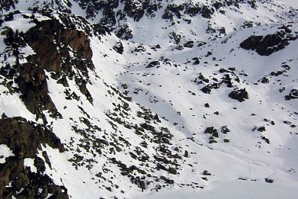 Lac de la Glère recouvert de neige