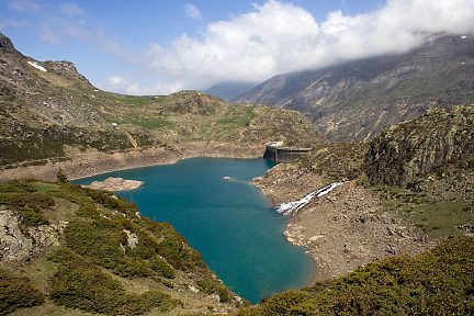 Barrage et lac des Gloriettes, cirque d'Estaubé