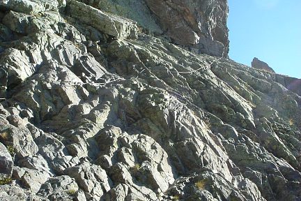 Main courante d'accès au sommet du pico de Anayet