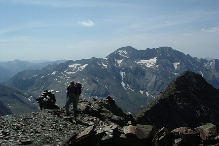 Arrivée au sommet du Grand Batchimale, 3177 m