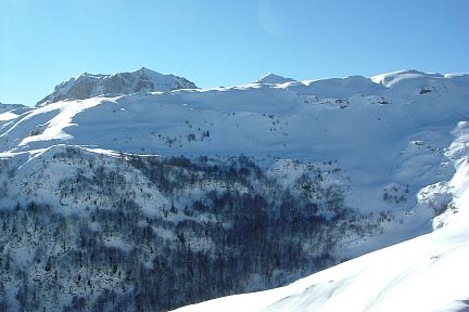 Pics jumeaux Montagnon et Mailh Massibé depuis la crête de Saubajot