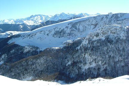 Sommets de Gourette et crête de Sède de Pan depuis Saubajot