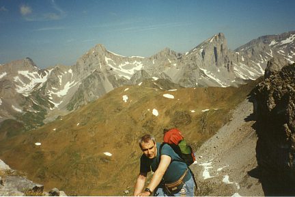 Mallo de Acherito, Ansabère et pic des Trois Rois depuis le pic de Laraille
