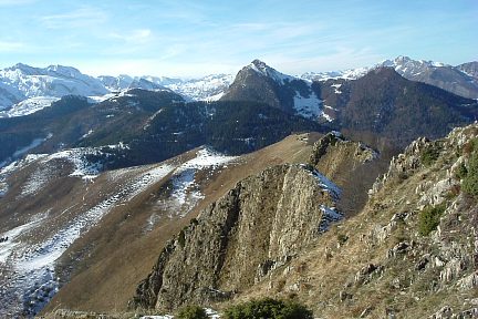 La crête depuis le col de Couret, vue du Soum de la Péne (1616 m)