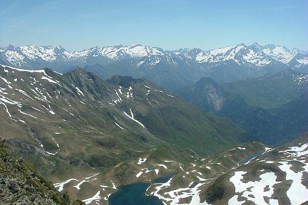 Balaïtous, pic d'Aulère et lacs d'Aule depuis le Turon Garié (2381 m)