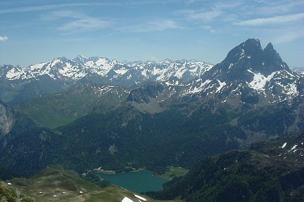 Pic d'Auliou : Balaïtous, Midi d'Ossau et lac de Bious-Artigues
