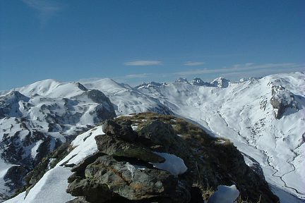 Pics de Canaourouye, Gradillère et d'Aspe depuis le sommet Sud du col des Arazures