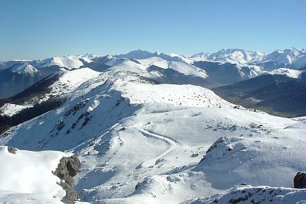 Pics du Midi de Bigorre, Moulle de Jaüt et Gabizos depuis le pic d'Escurets