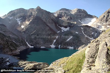 Pics Lézat, Crabioulès et Perdiguère depuis le lac du Portillon