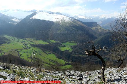 Montagne du Rey, vue sur le Moullé de Jaout et l'Ossau