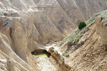 Il y a aussi de l'eau dans le désert des Bardenas Reales