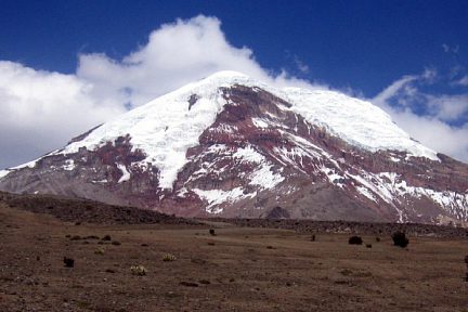 Le Chimborazo vu du plateau menant au refuge Whymper, vers 4500 m