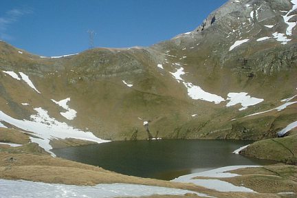 Le col des Espécières vu du lac des Espécières