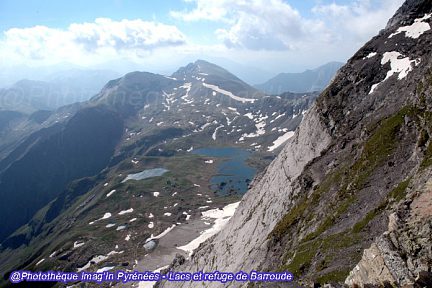 Les lacs et le refuge de Barroude vus du Gerbats