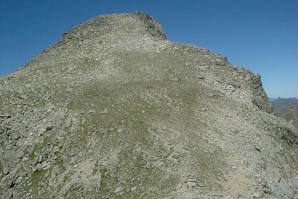 Le pic d'Abellers et sa crête Est depuis le coll d'Abellers