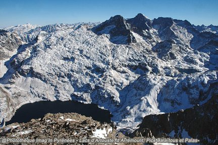 Depuis le Lurien, vue sur le lac d'Artouste et le Balaïtous
