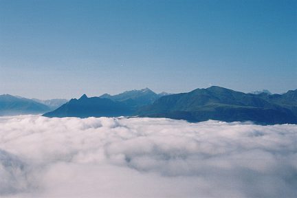 Le Viscos, l'Ardiden et le Cabaliros depuis les Aguillous