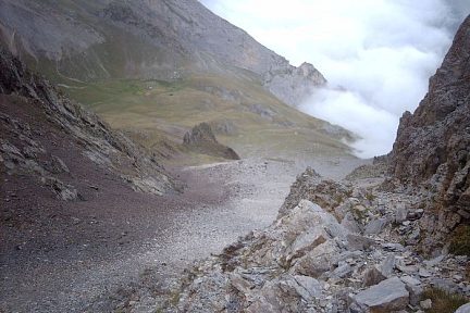 Petit Gabizos, le couloir d'éboulis