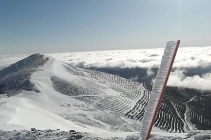 Cabeza Parda et mer de nuages vers le Cerro San Lorenzo