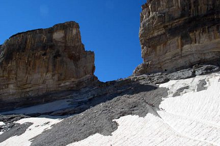 Brèche de Roland, descente versant français