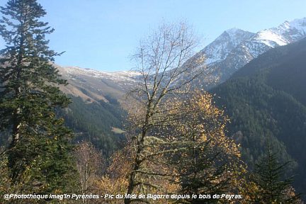 Pic du Midi de Bigorre vu depuis le Bois de Peyras