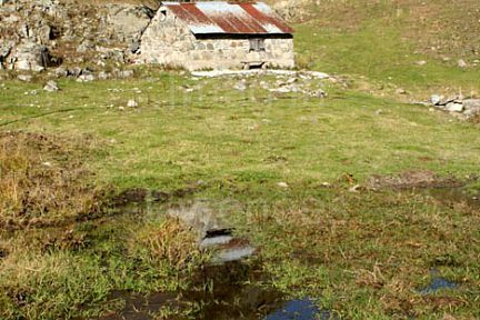La cabane de Chérue en octobre, vallée d'Ossau