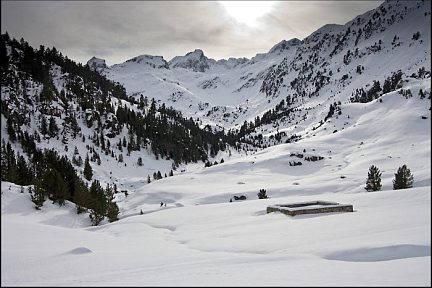 Randonnée en raquettes au refuge du Marcadau : le refuge est derrière moi