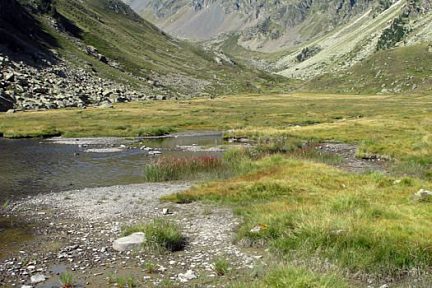 Tout au bout du lac de Cestrède en août 2005