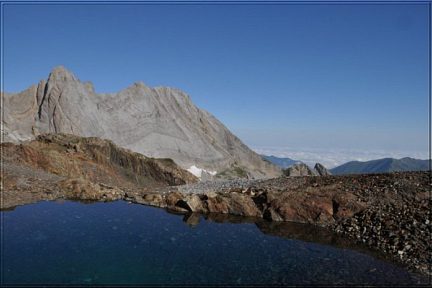 Lac de Cinda Blanque, vue sur le pic de Ger