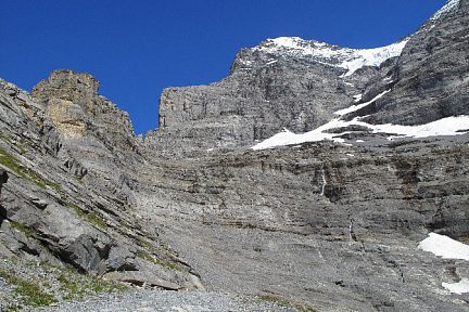 En bas de la face ouest de l'Eiger