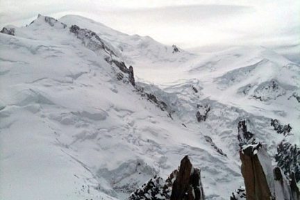 Vue depuis l'Aiguille du Midi dans les Alpes