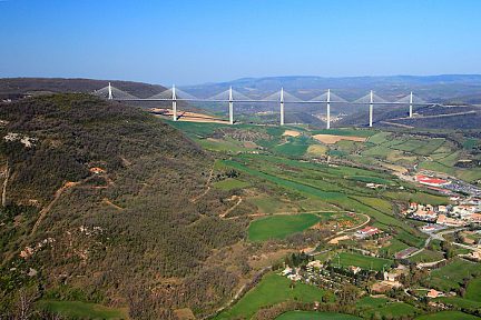 Panorama sur le viaduc de Millau