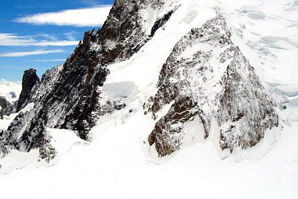 Vue sur les glaciers depuis l'Aiguille du Midi