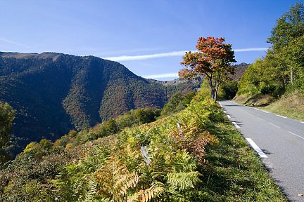 La route qui monte au col d'Aspin, Hautes-Pyrénées
