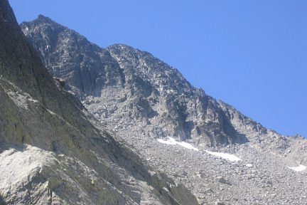 Punta Alta : le couloir d'accès à gauche du névé