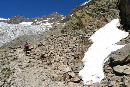 Direction le Glacier Blanc dans les Alpes