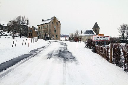 Village d'Aubrac sous la neige