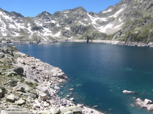 Le lac de Migoulou depuis le Plan d'Aste