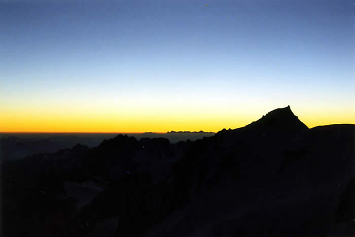 Coucher de soleil en montant au MB