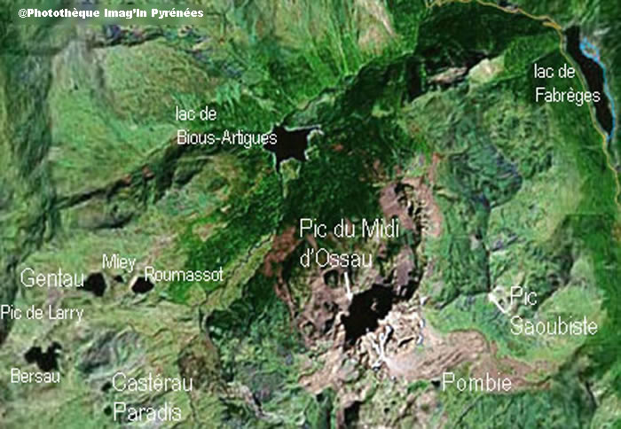 Vue satellite Pic d'Ossau (Imag'In Pyrénées) Vue satellite Pic d'Ossau (Imag'In Pyrénées)